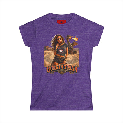Burning Man Women's Softstyle Tee — Minimal White Festival Tee