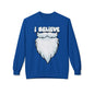 "I Believe" Santa Beard Holiday Crewneck Sweatshirt