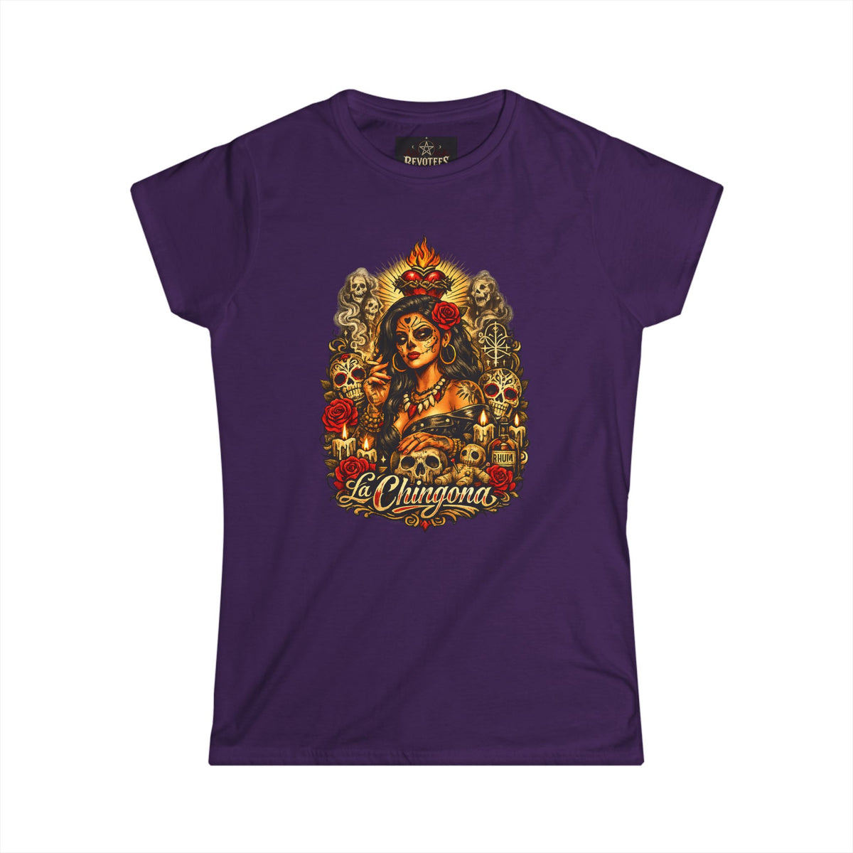 Revotees La Chingona Day of the Dead Sugar Skull T-Shirt - alternate view 14