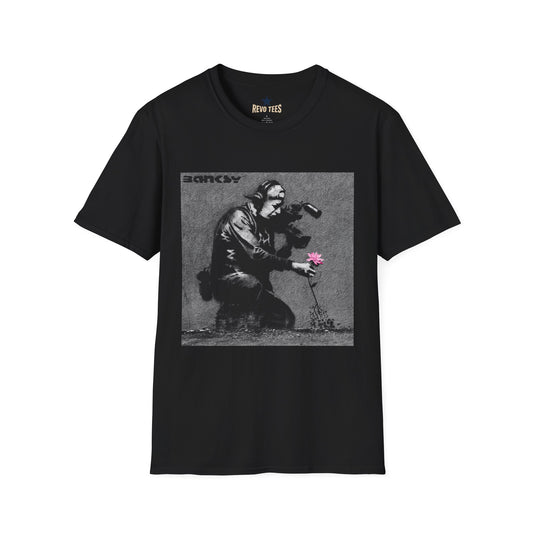 Revotees Banksy Flower Thrower Urban Street Art Graphic T-Shirt - alternate view 2