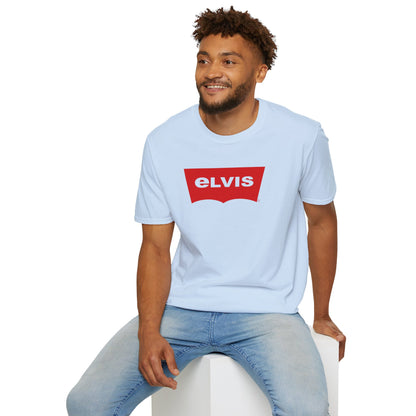 Elvis Logo T-Shirt — Retro Red Graphic Tee for Music Fans