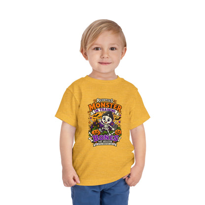 REVOTEES Toddler Tee — "Monster in Training" Cute Skeleton Halloween Shirt