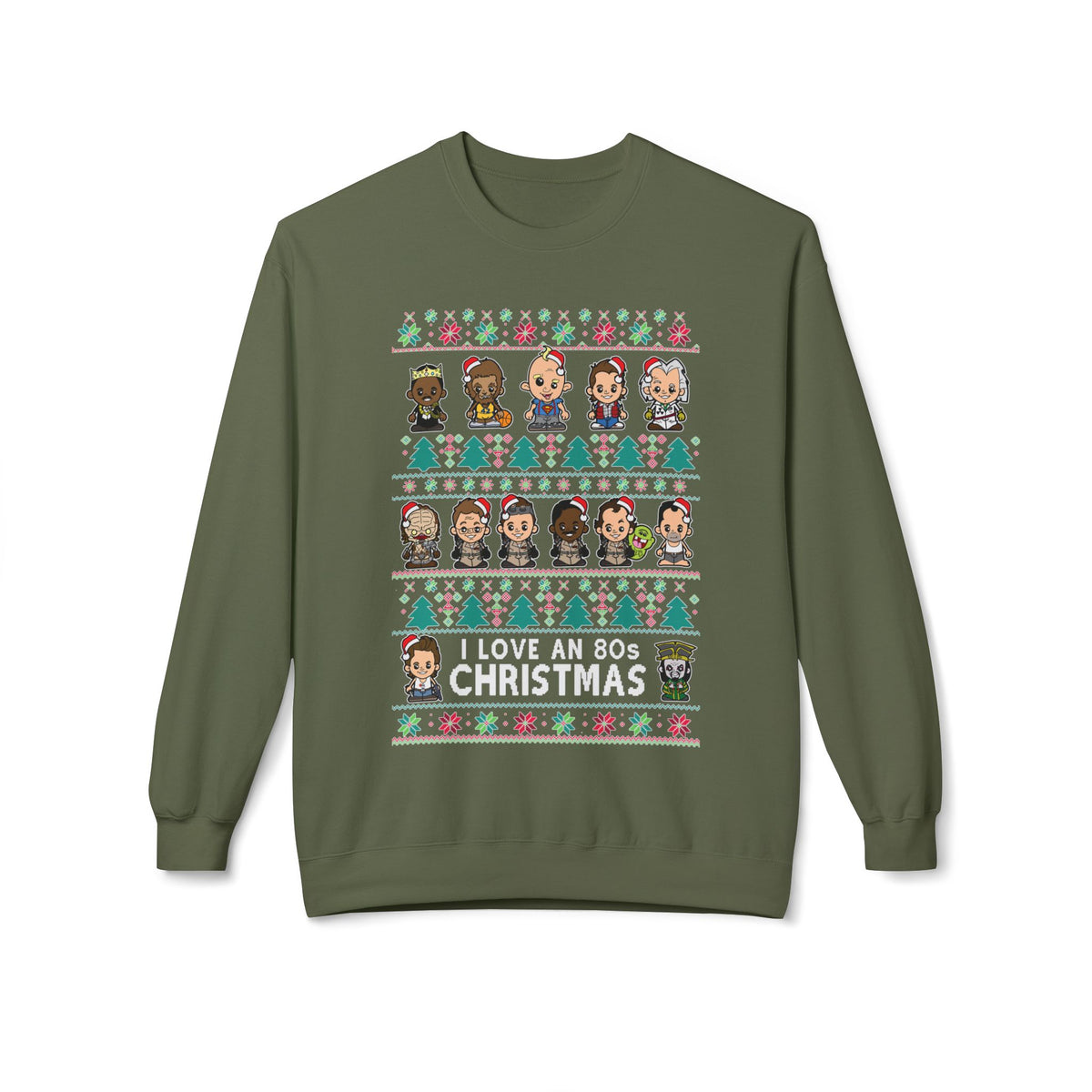 Holiday Character  — Cute Chibi Characters Ugly Crewneck Sweater Design