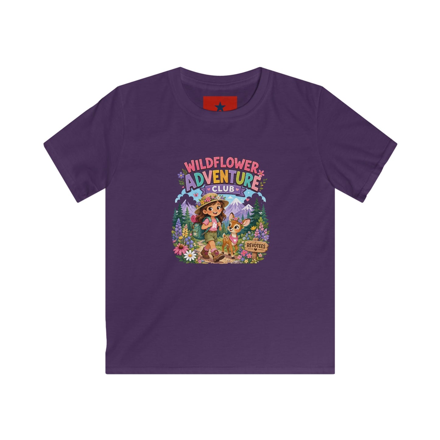 Kids Tee — "Wildflower Adventure Club" Cute Forest Animals Graphic
