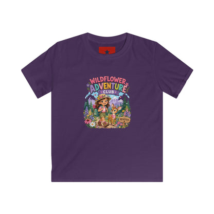 Kids Tee — "Wildflower Adventure Club" Cute Forest Animals Graphic