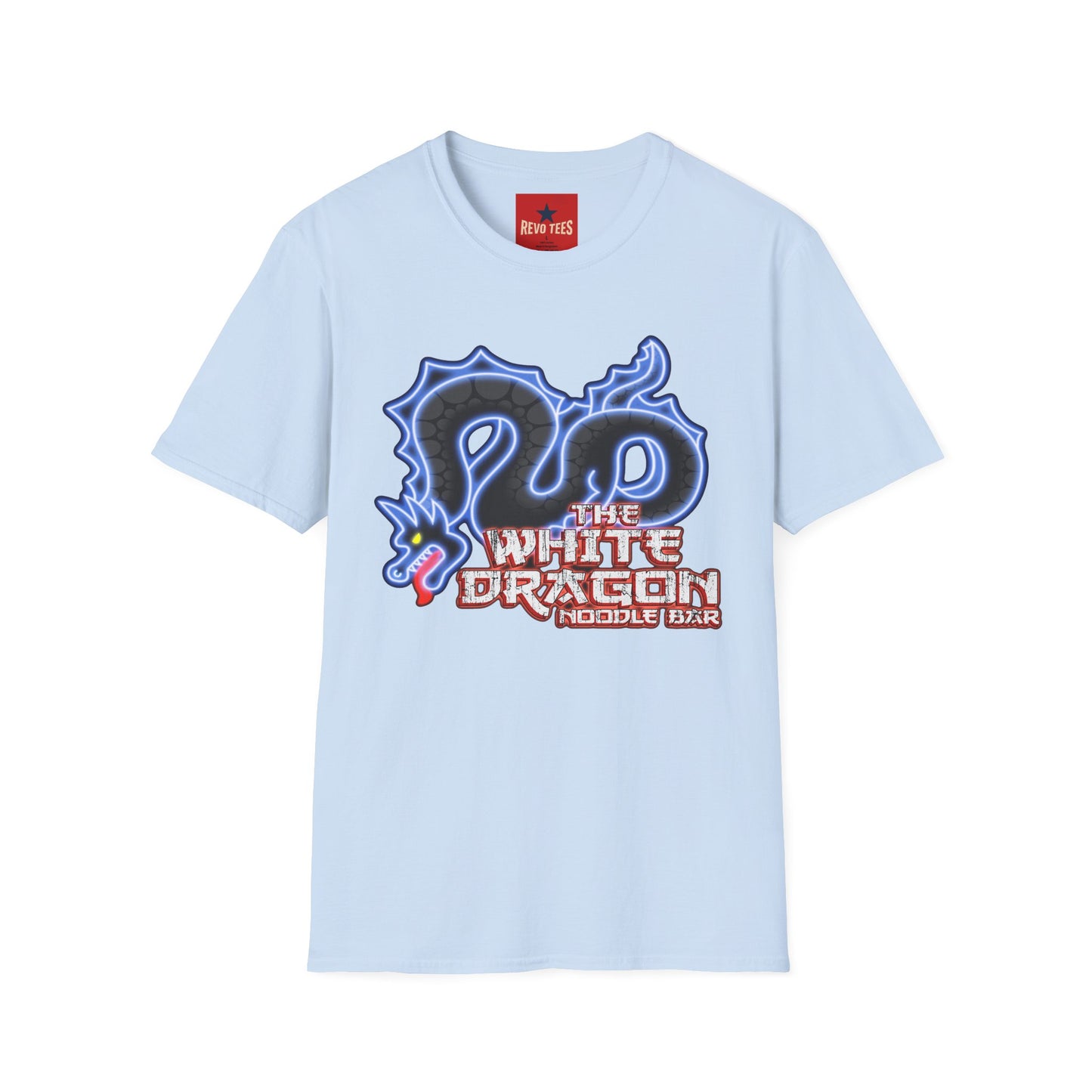 White Dragon Graphic T-Shirt — Neon Snake Logo "The White Dragon"