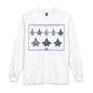 A white long-sleeve crewneck t-shirt featuring a graphic print of United States Fighter Force jets on the front, displayed against a solid white background.