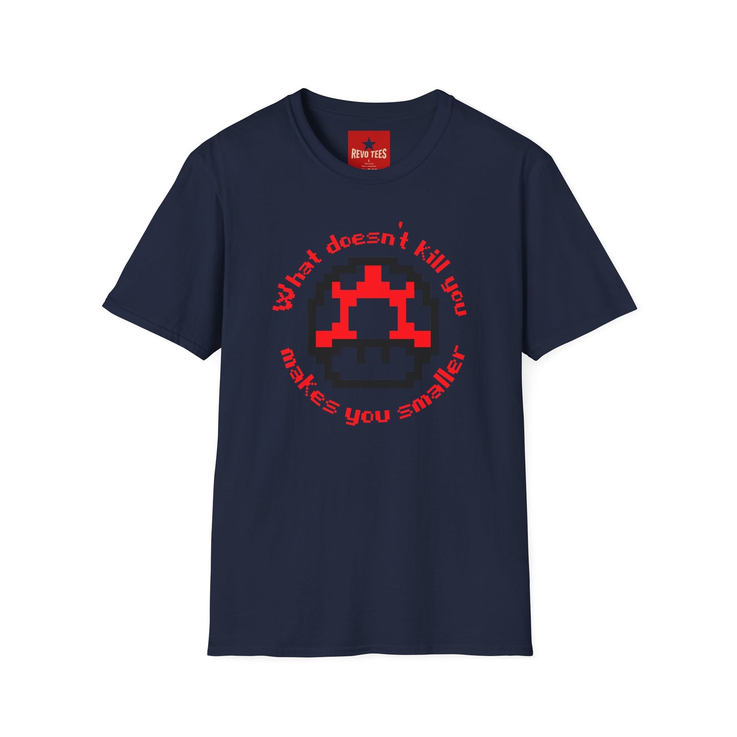 Retro Pixel Mushroom T-Shirt — "What doesn’t kill you makes you smaller"