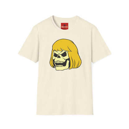 Skull with Blonde Bob T-Shirt — Retro Horror Cartoon Tee