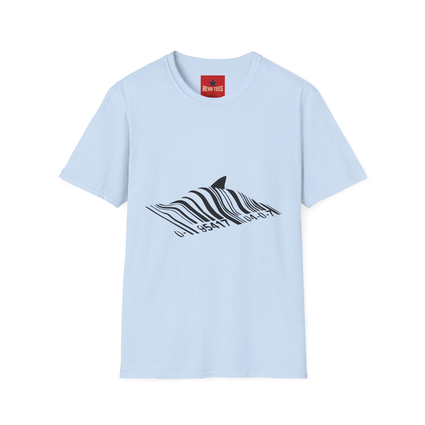 Whale Wave T-Shirt — Minimal Black Stripe Whale Design