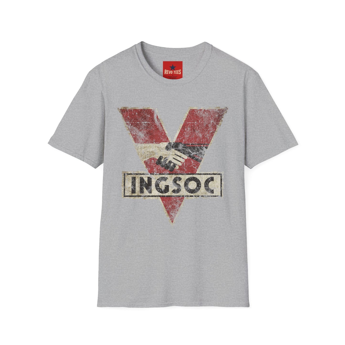 Dystopian 'INGSOC' Vintage Graphic T‑Shirt