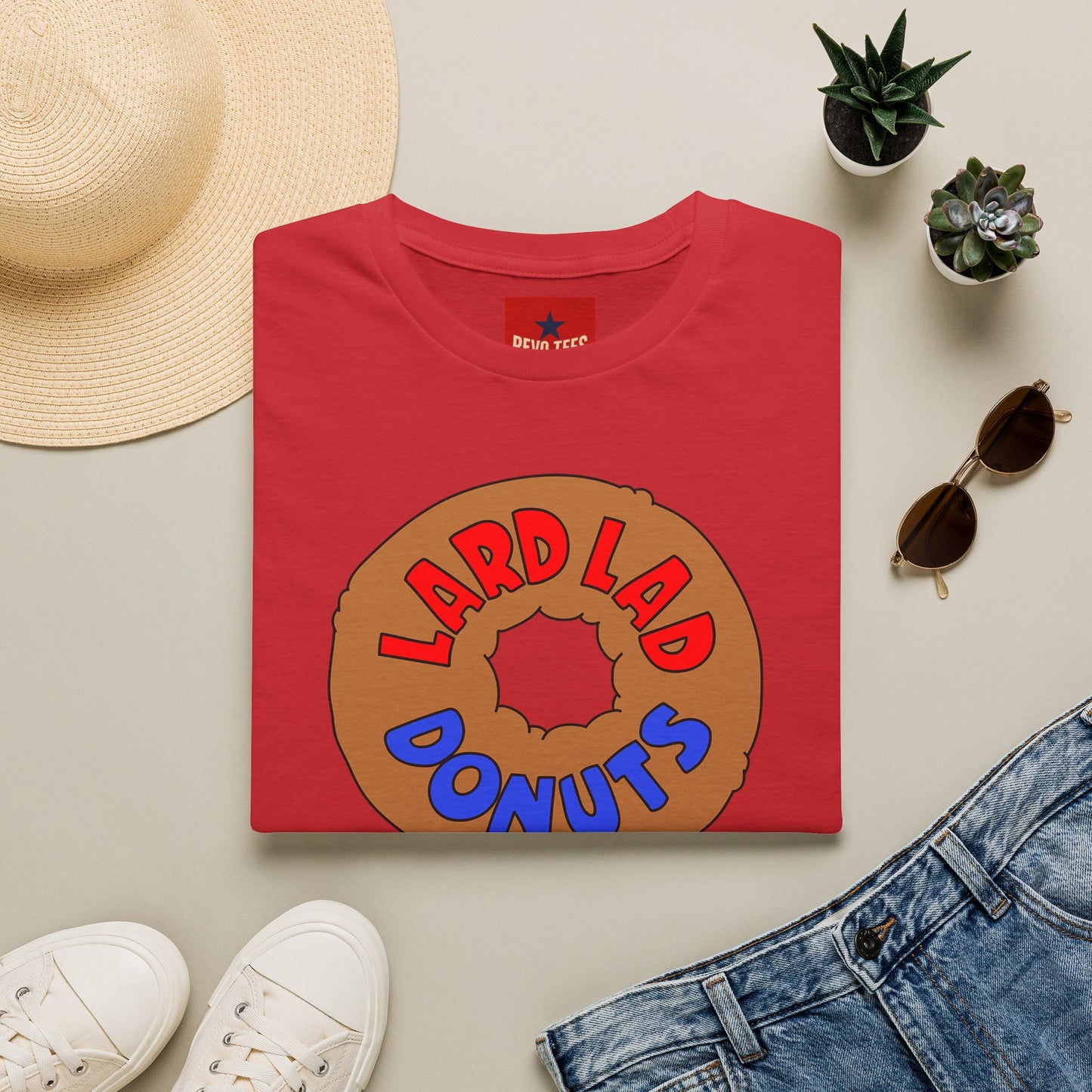 Donut Vintage Logo T‑Shirt — "Lard Lad Donuts" Cartoon Tee