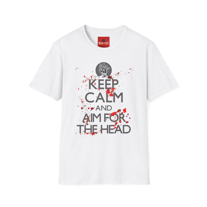 T-Shirt — “Keep Calm and Aim for the Head” Horror Zombie Graphic Tee