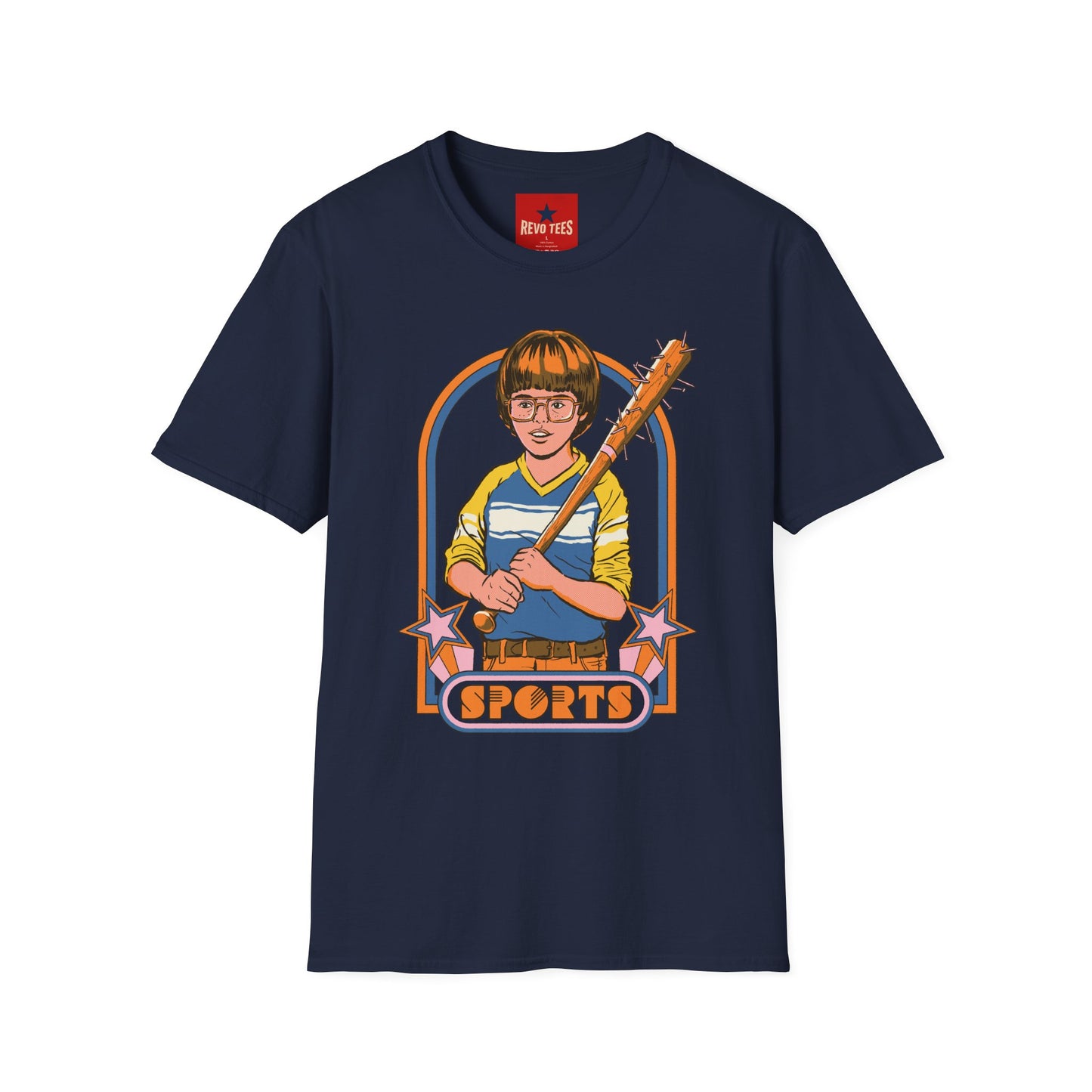 Retro Kid Sports T‑Shirt — Vintage Baseball Bat Graphic Tee