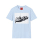 Banksy Tank Lineup Graphic T-Shirt — Stencil Military Tanks Design