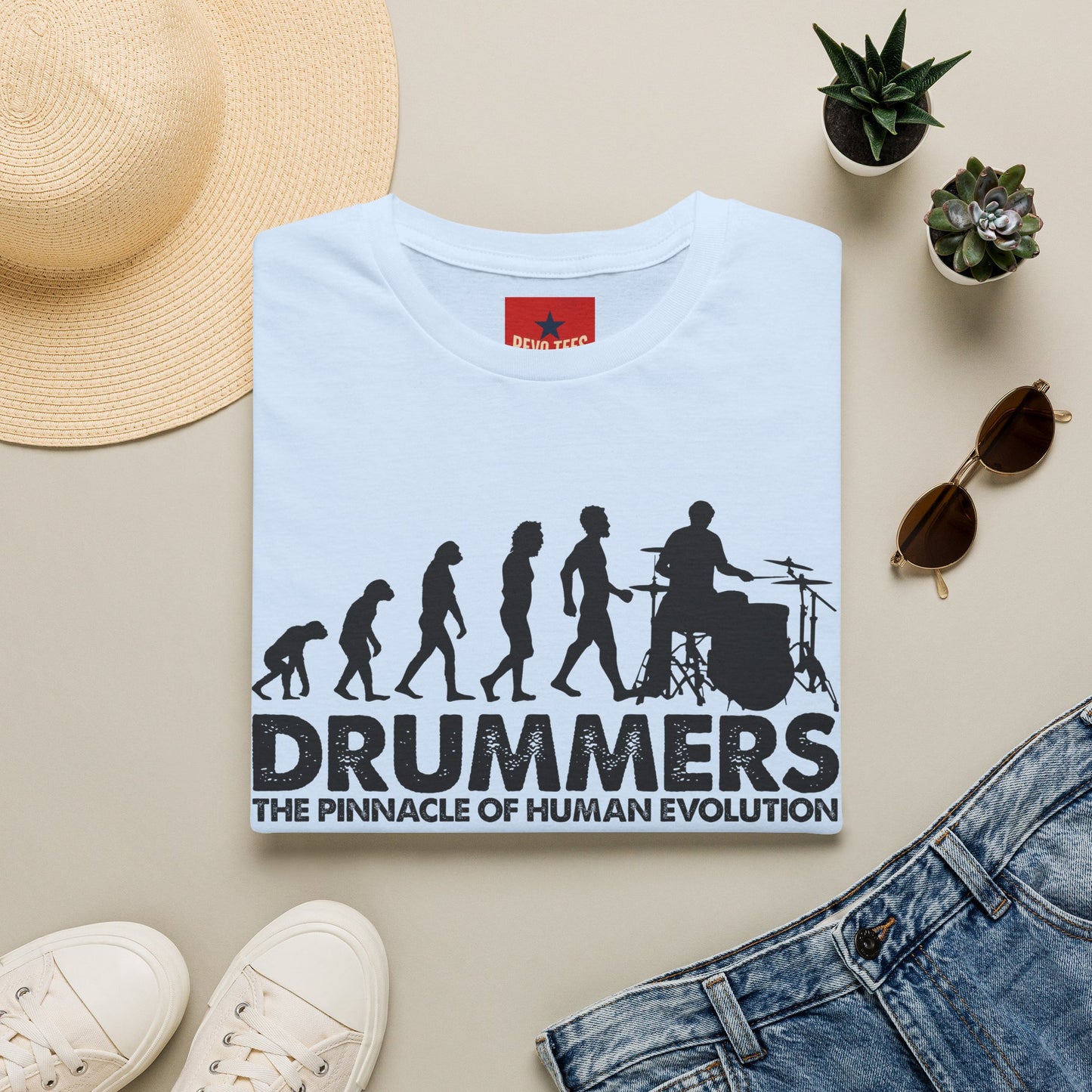 Evolution of Drummers - Unisex Softstyle T-Shirt