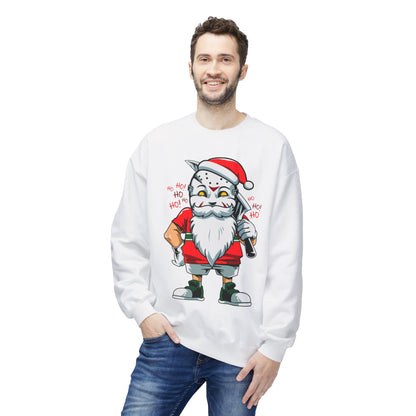 Santa Skull — Edgy Christmas Graphic Crewneck Sweatshirt
