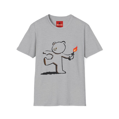 Banksy Teddy Graphic T-Shirt — Cute Mischief Cartoon Tee