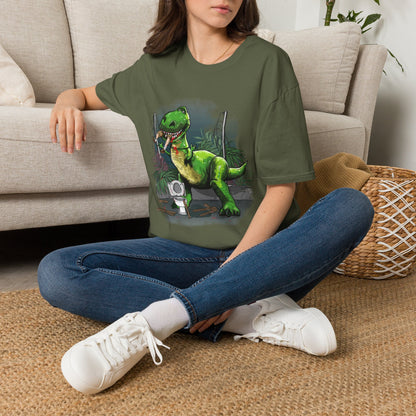 T-Rex Graphic T-Shirt – Cute Green Dinosaur Design