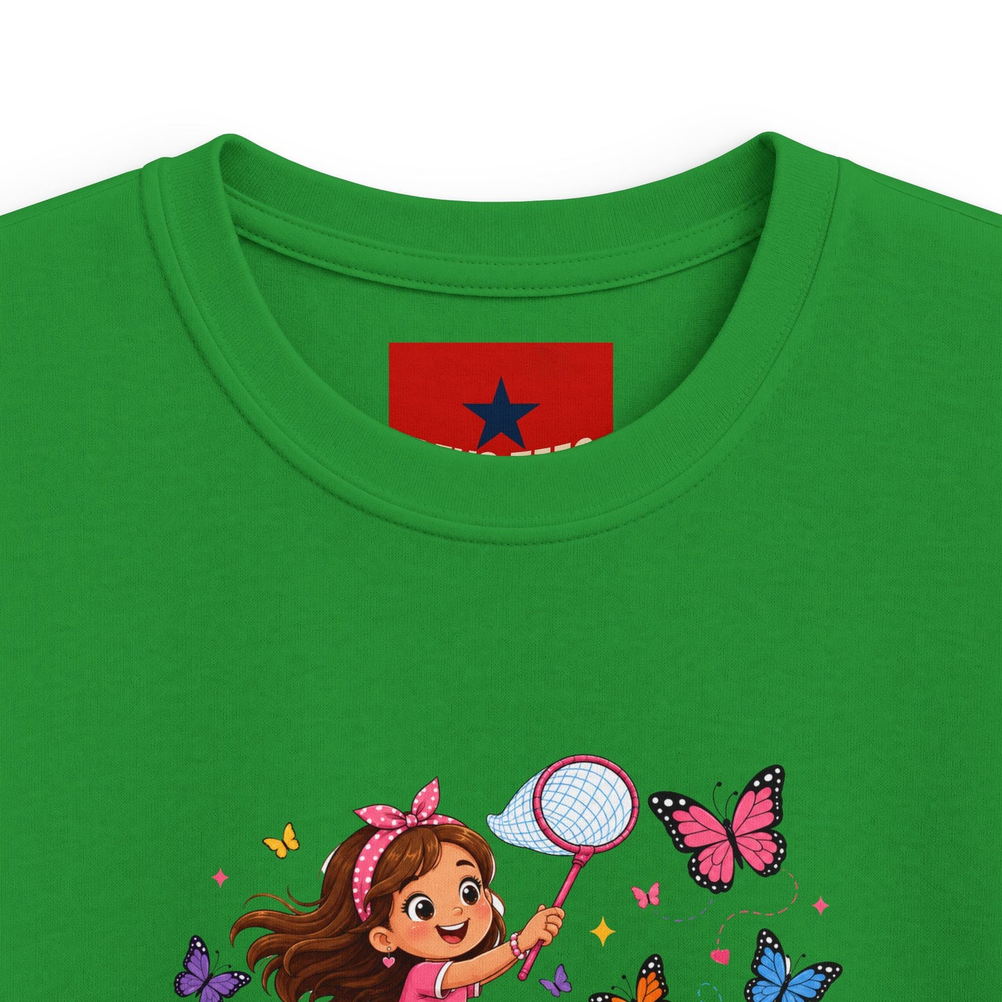 Kids Tee — "Little Butterfly Chaser" Cute Girl Butterfly Catcher Shirt