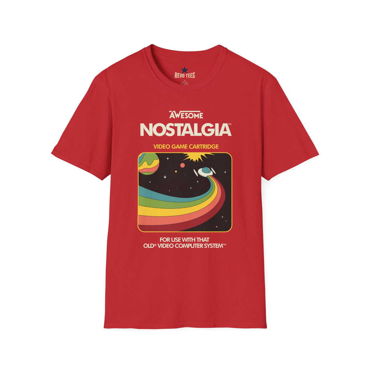 Revotees Awesome Nostalgia Retro Video Game Cartridge Graphic T-Shirt - alternate view 8