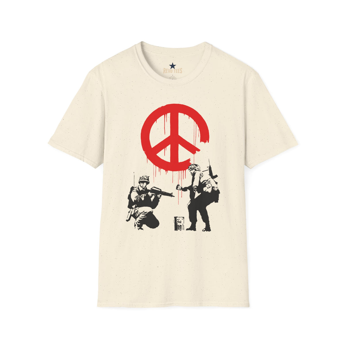 Revotees Banksy Peace Symbol Graffiti Red Drip Street Art T-Shirt