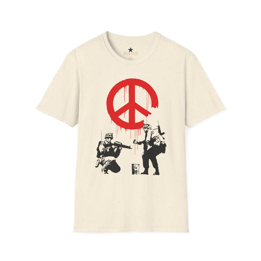 Revotees Banksy Peace Symbol Graffiti Red Drip Street Art T-Shirt