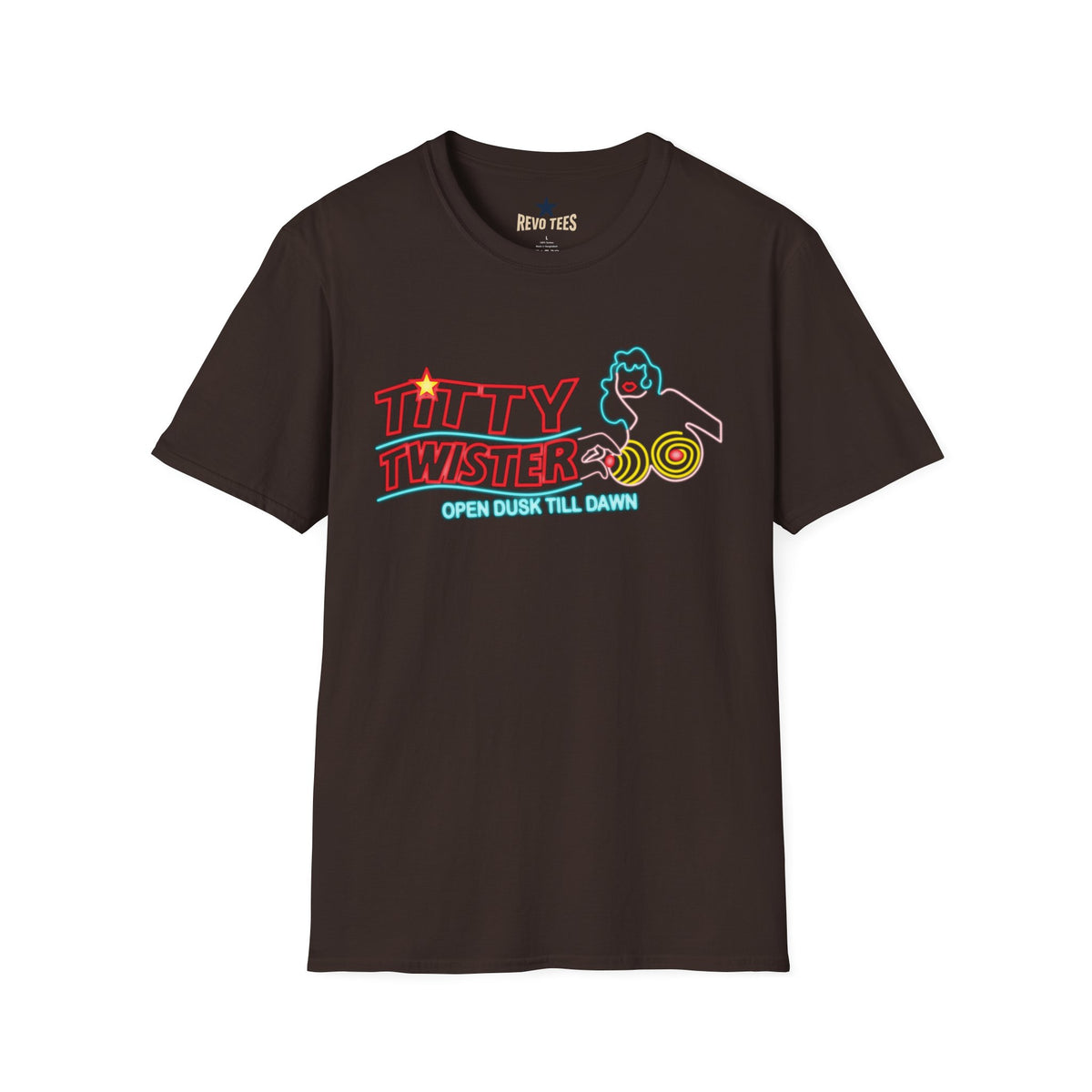 Revotees Titty Twister Neon Logo Open Dusk Till Dawn T-Shirt - alternate view 5