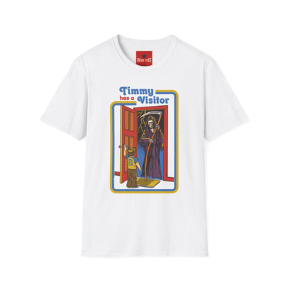 T-Shirt — “Timmy Has a Visitor” Retro Horror Graphic Tee