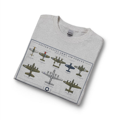 USAF WWII Selection of Military Aircraft Fleet - Long Sleeve Tee