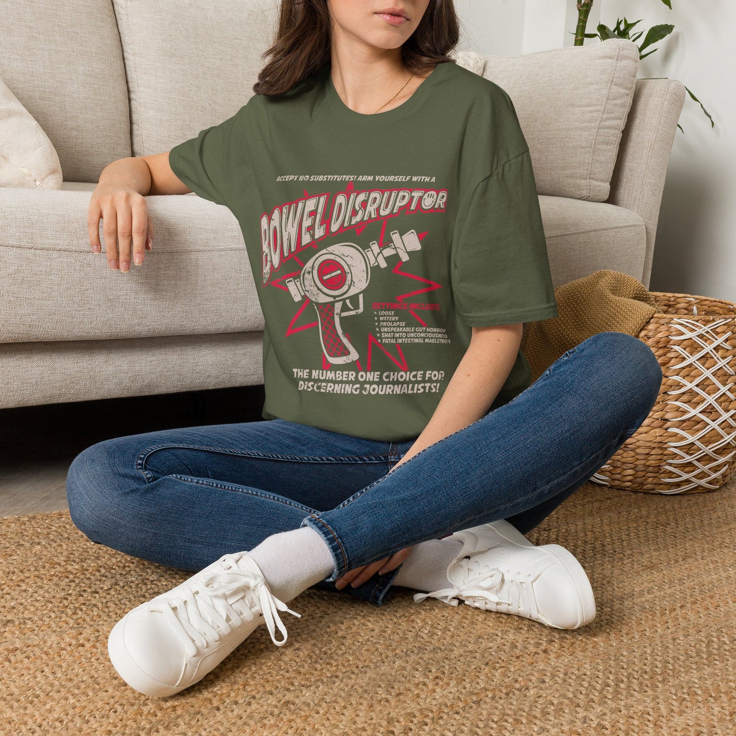 Bowel Disruptor T-Shirt — Funny Medical/Gut Health Graphic Tee for Nurses & Journalists