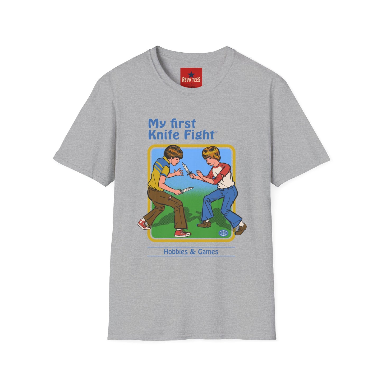 My First Knife Fight T-Shirt — Retro Dark Humor Graphic Tee
