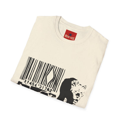 Barcode Cow Graphic T‑Shirt — Animal Rights / Eco Protest Tee