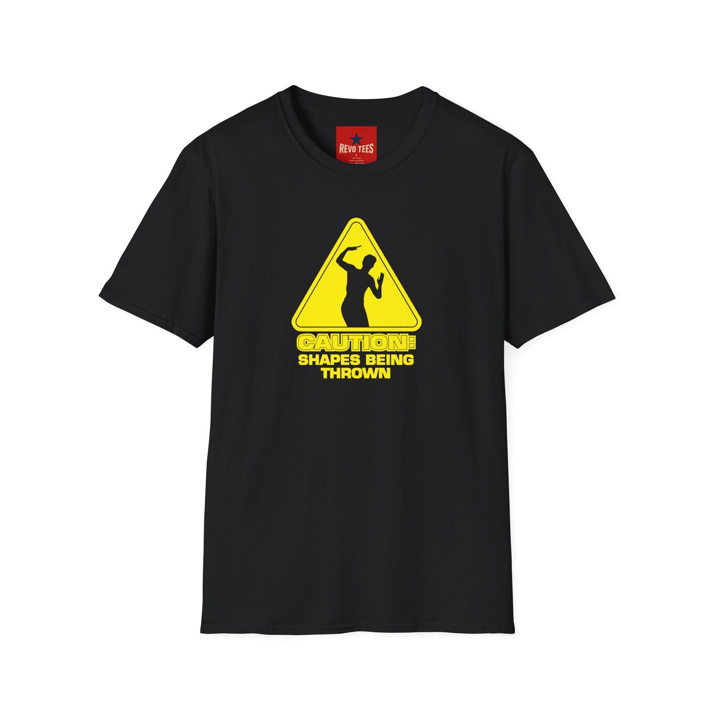 Caution - Throwing Shapes - Unisex Softstyle T-Shirt