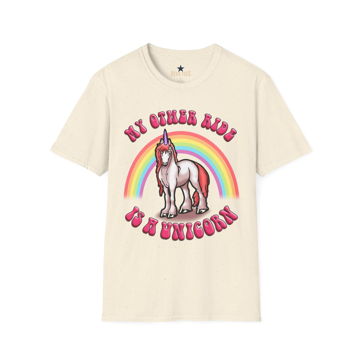 Revotees Unicorn Rainbow My Other Ride Is a Unicorn Retro Graphic T-Shirt - alternate view 5