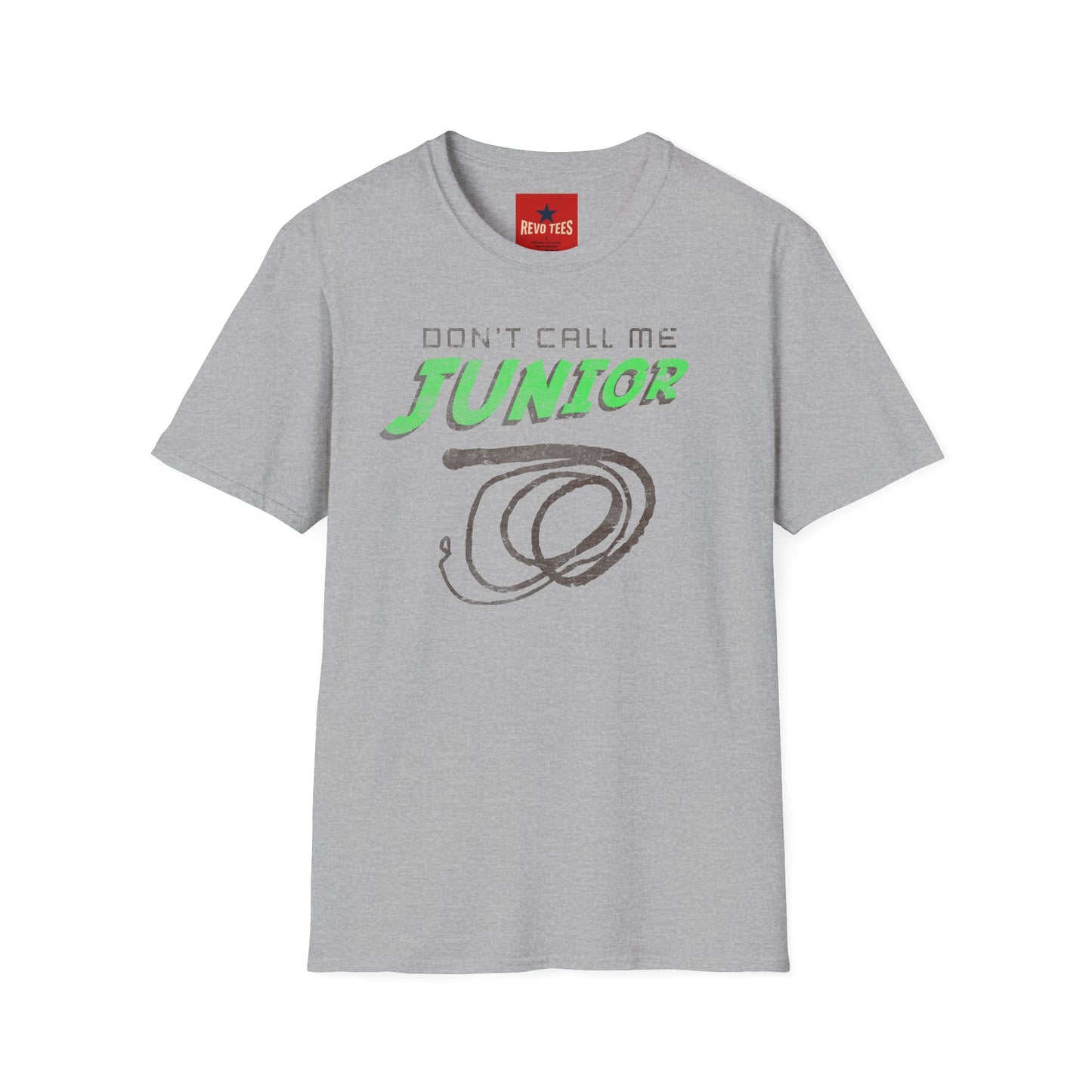 Don't Call Me Junior T-Shirt — Retro Graphic Tee with Green Script