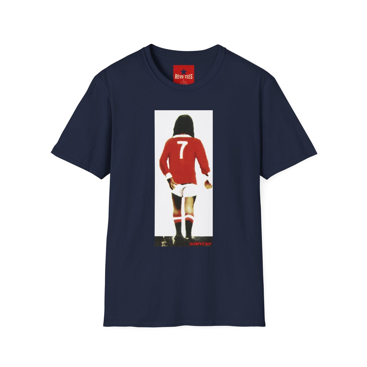 Banksy George Best Soccer Player No.7 Graphic T-Shirt — Retro Football Jersey Illustration