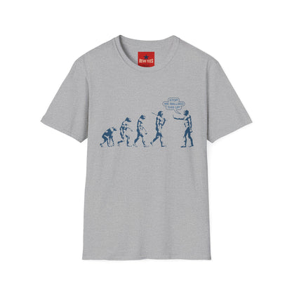 Evolution T-Shirt — Funny ‘Stop! We Ballsed This Up’ Evolution Graphic Tee