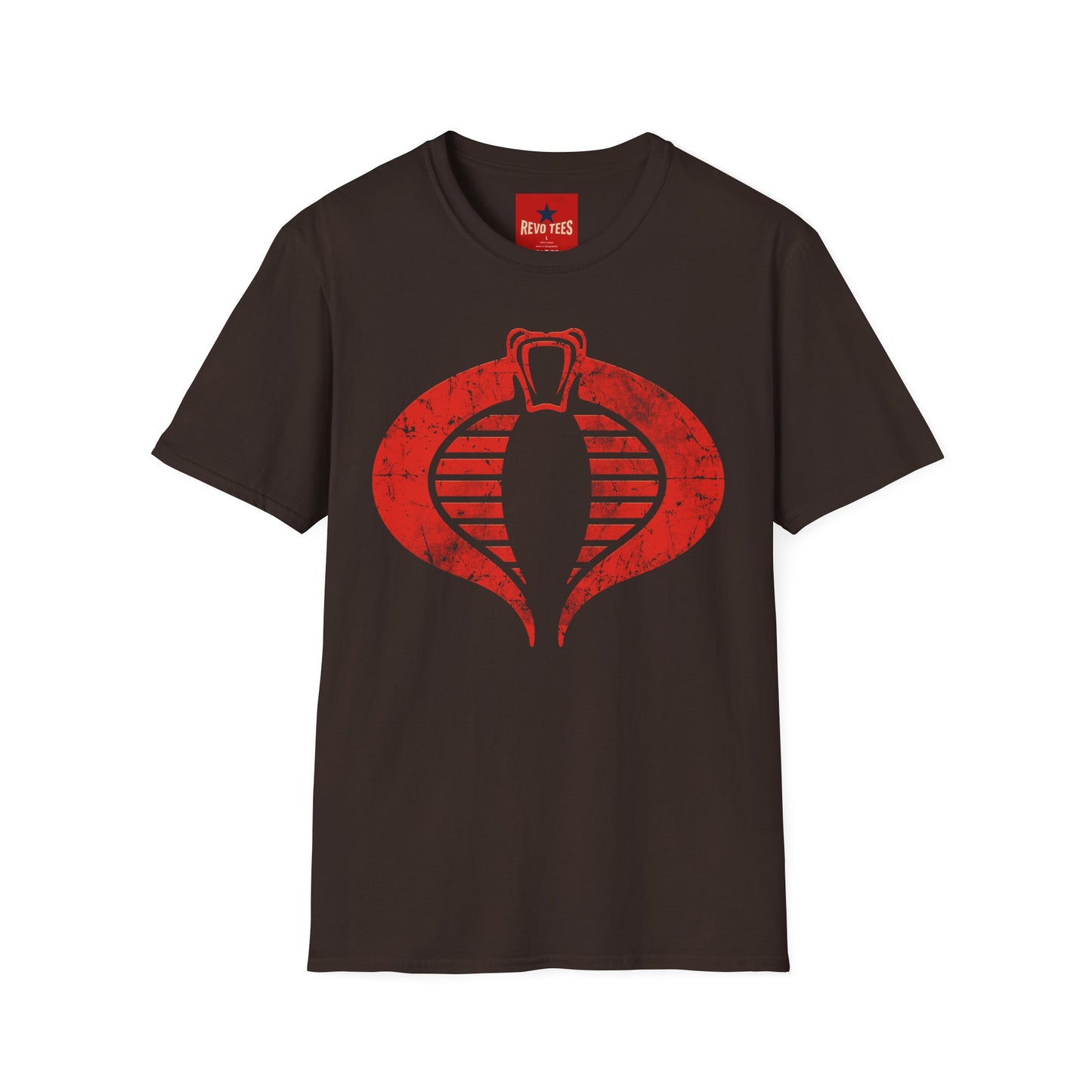 Cobra Emblem T-Shirt — Distressed Retro Snake Logo Tee