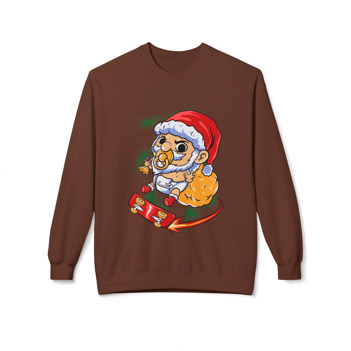 Christmas Skateboard — Santa Skateboarding Holiday Sweater Crewneck Sweatshirt