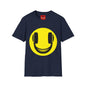 Smiley Face Headphones T-Shirt — Retro Music Lover Graphic Tee