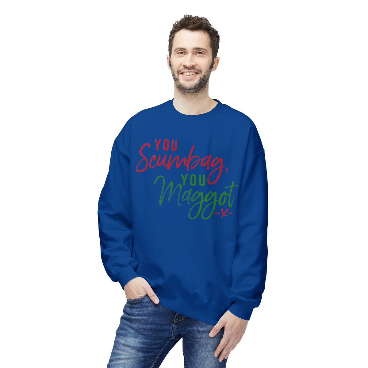 "You Scumbag, You Maggot" Festive Fairy Tale of New York Script Crewneck Sweatshirt