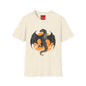 Dragon Moon T-Shirt — Black Dragon Silhouette with Orange Moon
