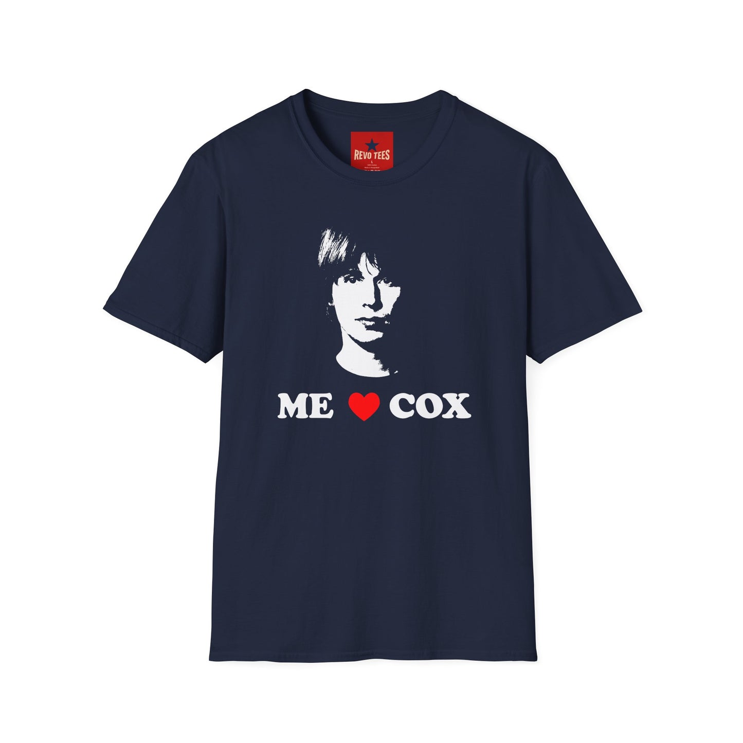 T-Shirt — 'ME LOVE COX' Retro Portrait Tee (Vintage Rock Fan Shirt)