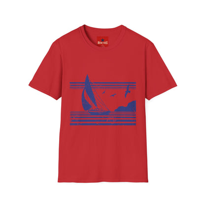 Sailboat Coastline T-Shirt — Nautical Sailing Graphic Tee