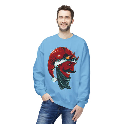 Devil Santa — Vintage Holiday Demon Graphic Crewneck Sweatshirt