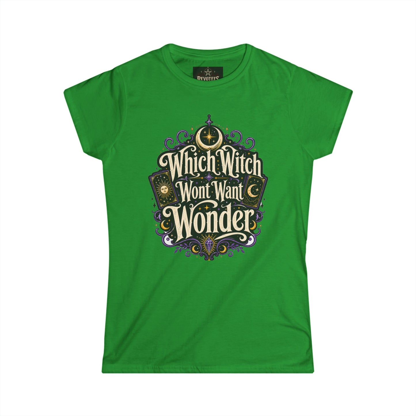 Women's Witchy Tee — "Which Witch Won't Want Wonder" Gothic Halloween Shirt