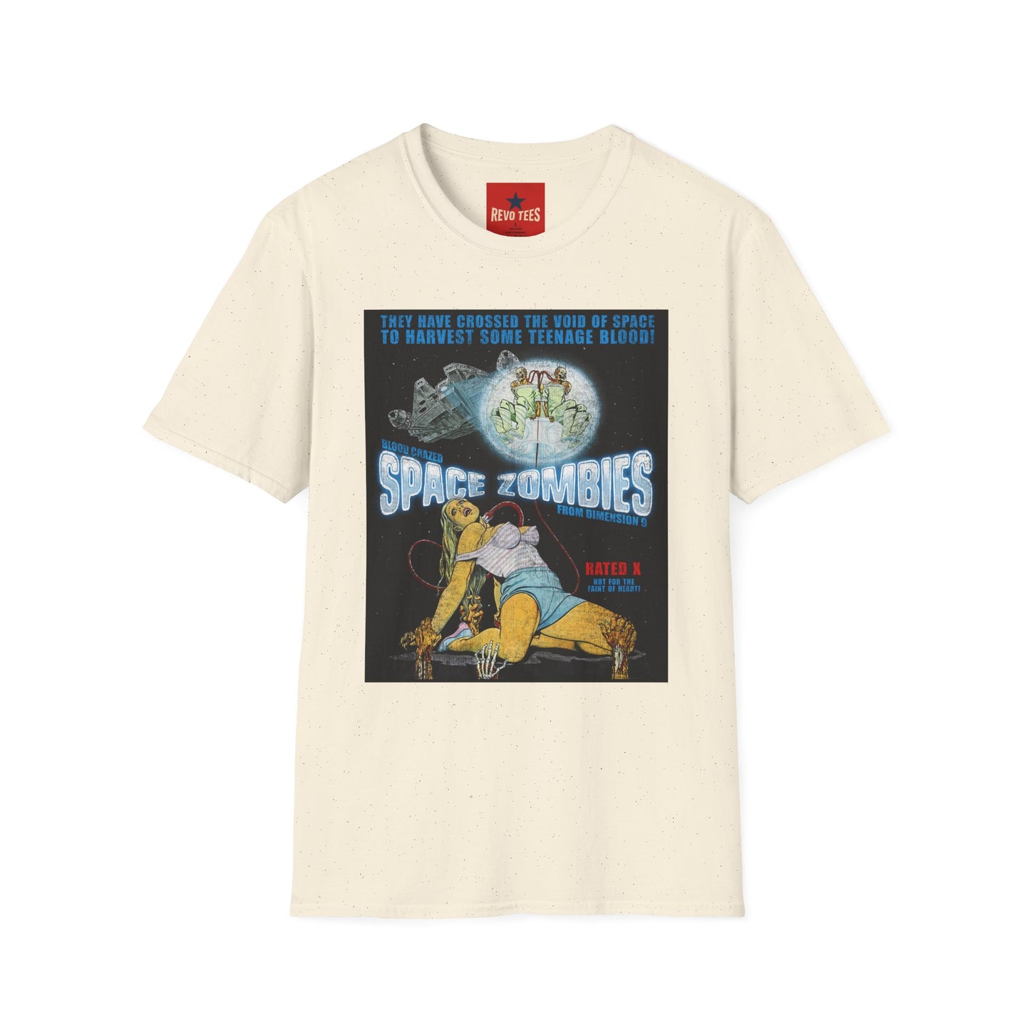 Space Zombies Retro Movie Poster T‑Shirt — Vintage Sci‑Fi Horror Tee (They Have Crossed the Void of Space to Harvest Some Teenage Blood)