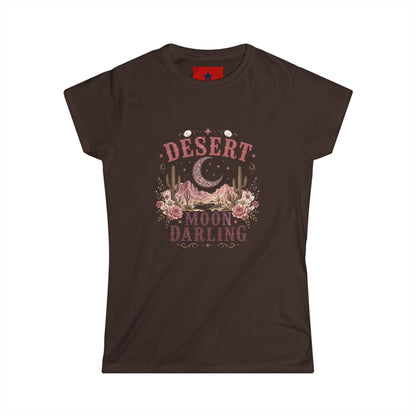Desert Moon Darling Tee — Women's Boho Moon & Cactus Graphic T-Shirt