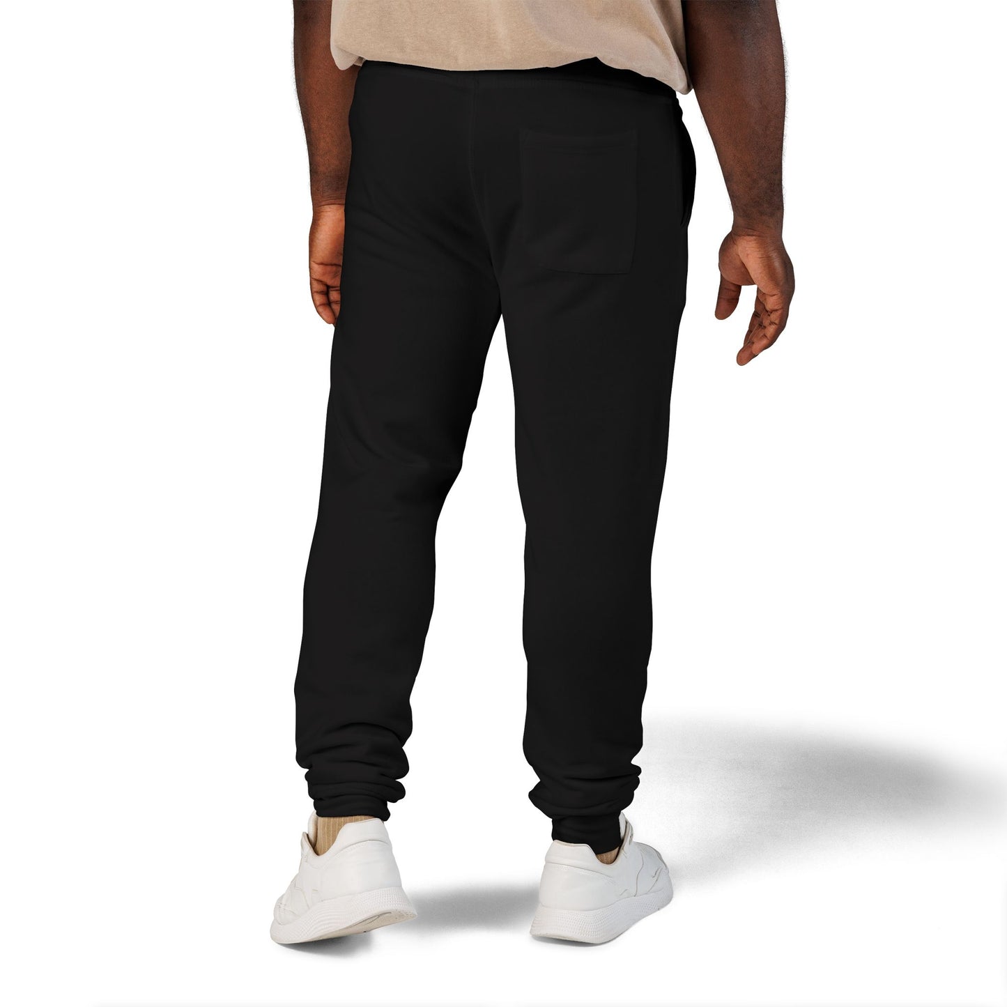 REVOTEES Embroidered 'R' Star Joggers – Black Fleece Sweatpants